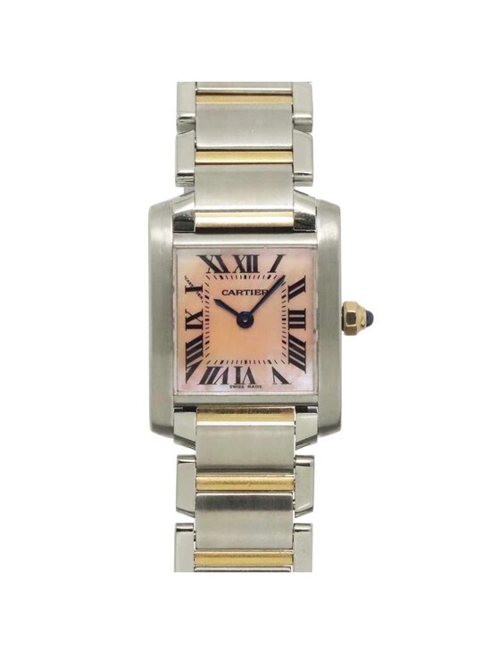 Cartier Tank Francaise SM Watch Pink Shell 18k Gold Quartz main image 7